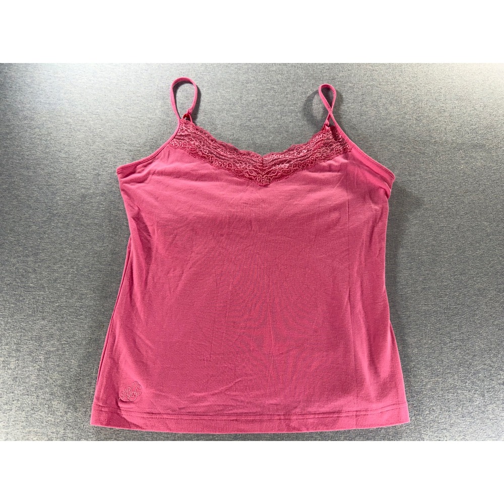 Lauren Ralph Lauren Pink Lace Trim Camisole Tank Top Womens Medium RN60766